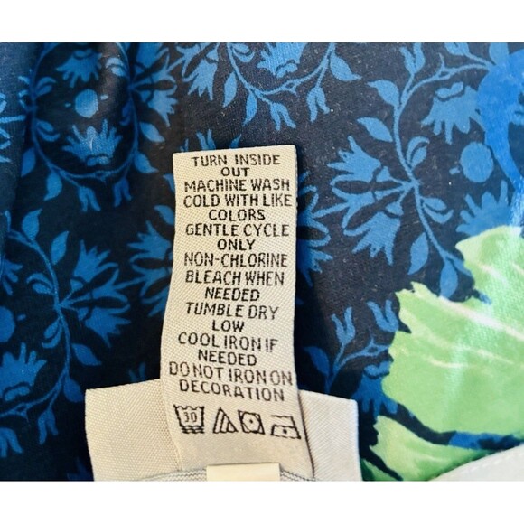 Catherine’s Blue Green Tropical V Neck Rhinestone Plus Size Blouse Top Size 2XP - Picture 2 of 6